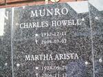 MUNRO Charles Howell 1912-2004 & Martha Arista 1924-2006