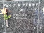 MERWE Susie, van der 1933-2005