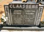 CLAASSENS Joseph Petrus 1931-1992 & Christina Susanna 1914-1989