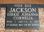 JACKSON Dirkie Johanna Cornelia 1916-1987
