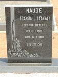 NAUDE Fransia L. nee VAN SITTERT 1909-1980
