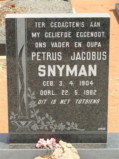 SNYMAN Petrus Jacobus 1904-1982
