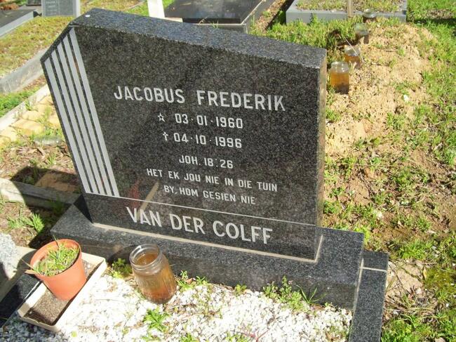 COLFF Jacobus Frederik, van der 1960-1996