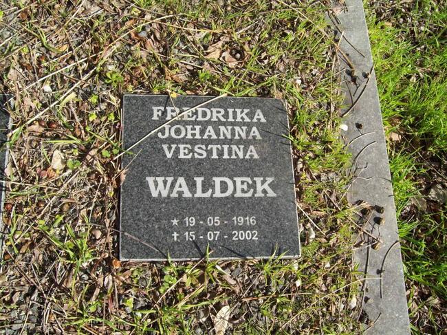 WALDEK Fredrika Johanna Vestina 1916-2002