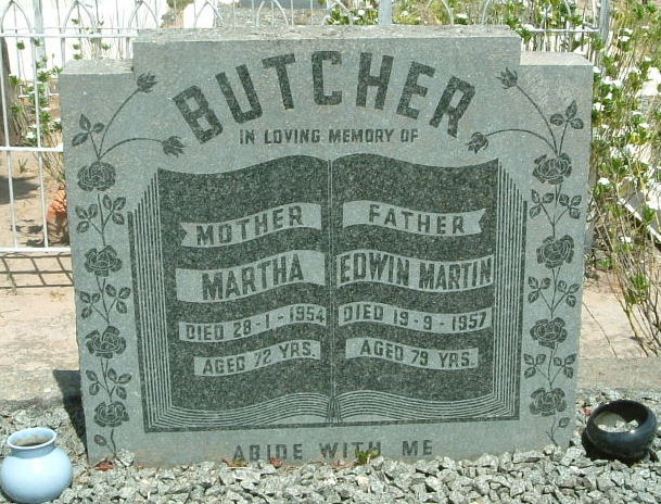 BUTCHER Edwin Martin -1957 & Martha -1954