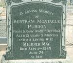 PURDON Bertram Montague -1941 & Mildred May -1949
