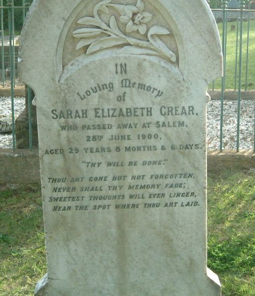 CREAR Sarah Elizabeth - 1900