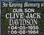 DAVIDSON Clive Jack 1956-1984