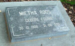 ROOS Mietha Roos nee FOURIE 1908-1999