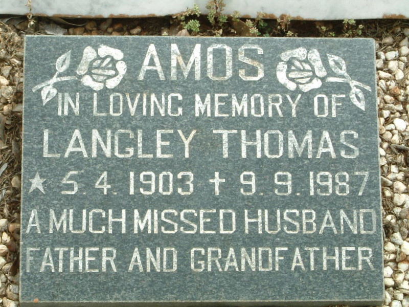 AMOS Langley Thomas 1903-1987