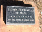 WAAL Jacoba Petronella, de 1941-1941