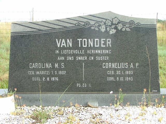 TONDER Cornelius A.P., van 1895-1945 & Carolina M.S.  MARITZ 1902-1976