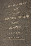 JANSEN Cornelius Rudolph 1928-1981