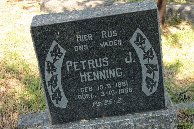 HENNING Petrus J. 1861-1956