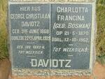 DAVIDTZ George Christiaan 1868-1929 & Charlotta Francina  BOSMAN 1870-1952