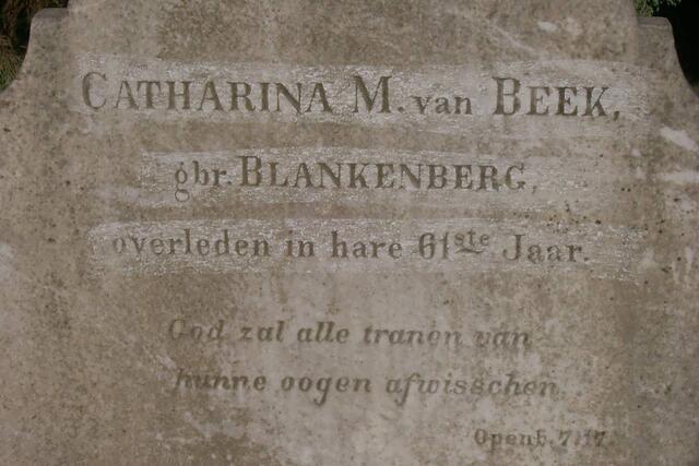 BEEK Catharina M., van nee BLANKENBERG 