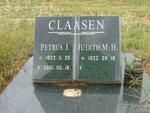 CLAASEN Petrus J. 1922-2001 & Judith M.H. 1922-