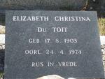 TOIT Elizabeth Christina, du 1903-1974