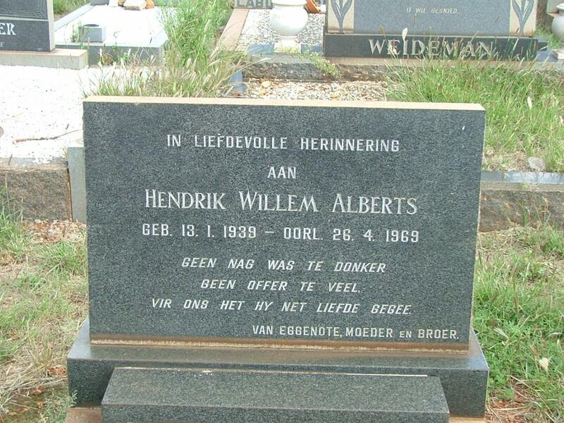 ALBERTS Hendrik Willem 1939-1969