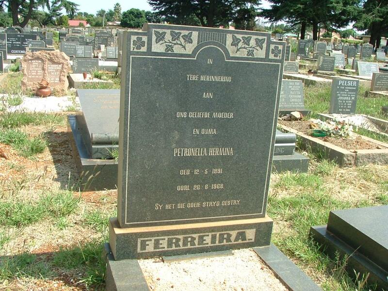 FERREIRA Petronella Hermina 1891-1968