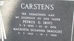 CARSTENS Petrus G. 1895-1976 & Magrieta Susanna 1895-1988