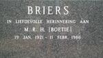BRIERS M.R.H. 1921-1986