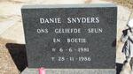 SNYDERS Danie 1981-1986