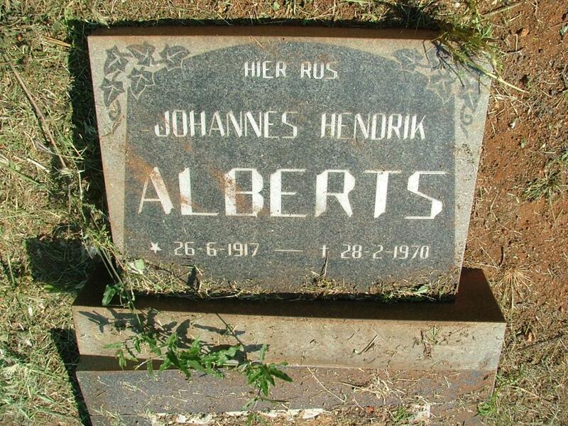 ALBERTS Johannes Hendrik 1917-1970