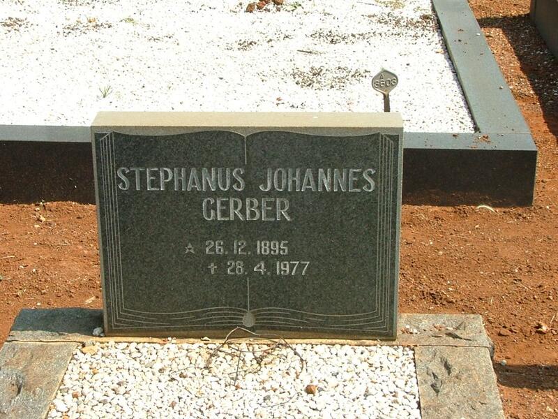 GERBER Stephanus Johannes 1895-1977