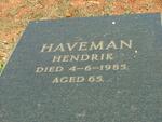 HAVEMAN Hendrik -1985