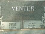VENTER Pieter 1896-1975 & Alice 1903-1994