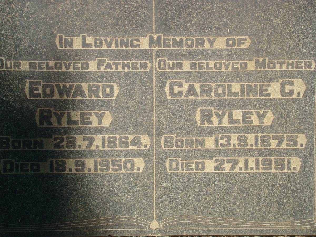 RYLEY Edward 1864-1950 & Caroline C. 1875-1951
