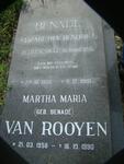 ROOYEN Martha Maria, van nee BENADE 1956-1990