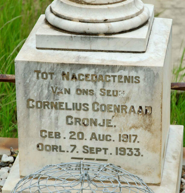 CRONJE Cornelius Coenraad 1917-1933