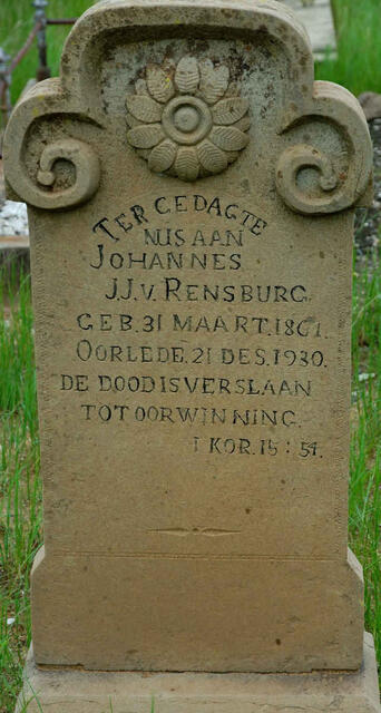 RENSBURG Johannes J.J., van 1861-1930