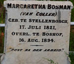 BOSMAN Margaretha nee VAN COLLER 1821-1894
