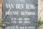 BERG Erenst Hendrik, van den 1929-2003