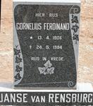 RENSBURG Cornelius Ferdinand, Janse van 1906-1984