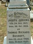 BOSHOFF Joseph Jurgens 1917-1918 :: BOSHOFF Thomas Richard 1926-1927