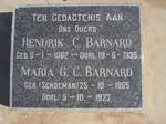 BARNARD Hendrik C. 1862-1935 & Maria G.C. nee SCHOEMAN 1865-1923