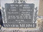 MERWE Carel Nicolaas, van der 1872-1949 & Dorethea Regina KLEINHANS 1873-1955