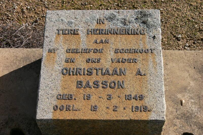 BASSON Christiaan A. 1849-1919