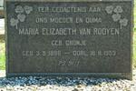 ROOYEN Maria Elizabeth, van nee CRONJE 1886-1959