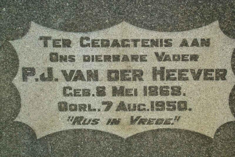 HEEVER P.J., van der 1868-1950