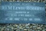 ROBERTS Jo M., Lewis 1902-1989