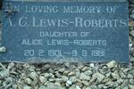 ROBERTS A.C., Lewis 1901-1981