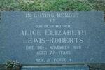 ROBERTS Alice Elizabeth, Lewis -1948