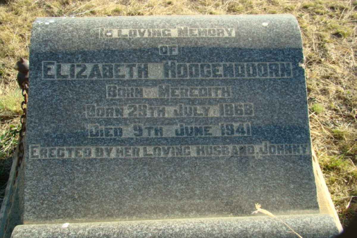 HOOGENDOORN Elizabeth nee MEREDITH 1868-1941