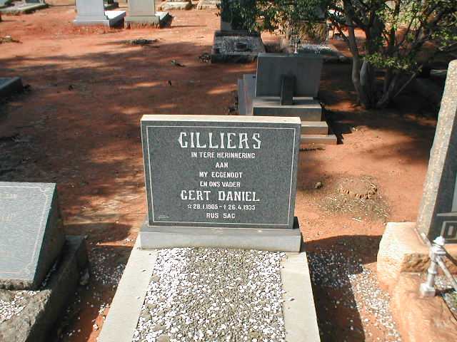 CILLIERS Gert Daniel 1905-1935
