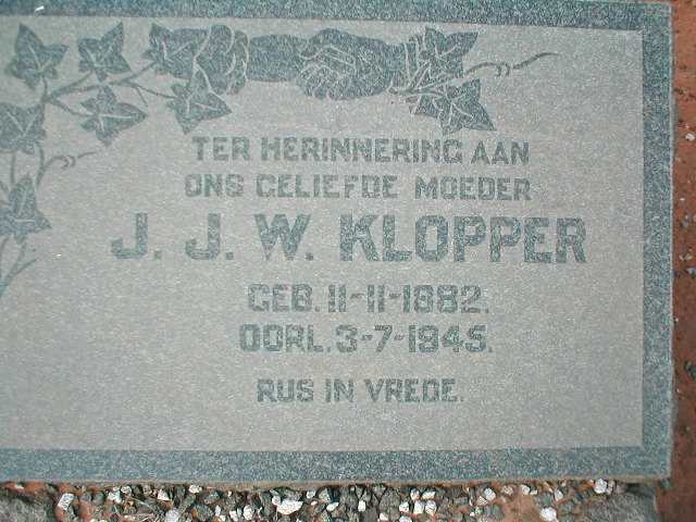 KLOPPER J.J.W. 1882-1945